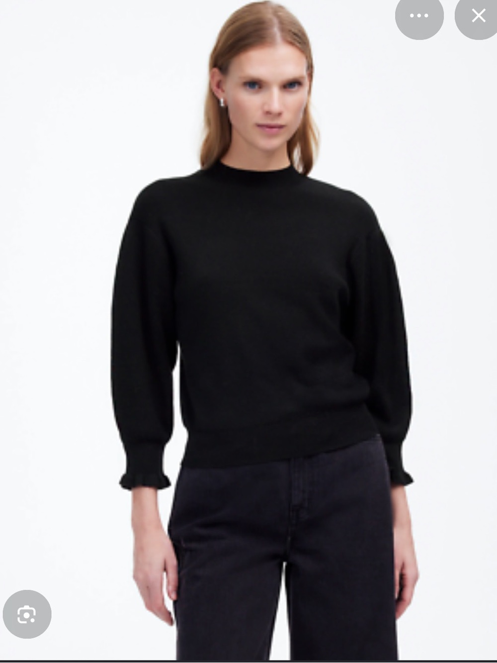 Madewell Merino Wool Ruffle Mockneck Sweater
